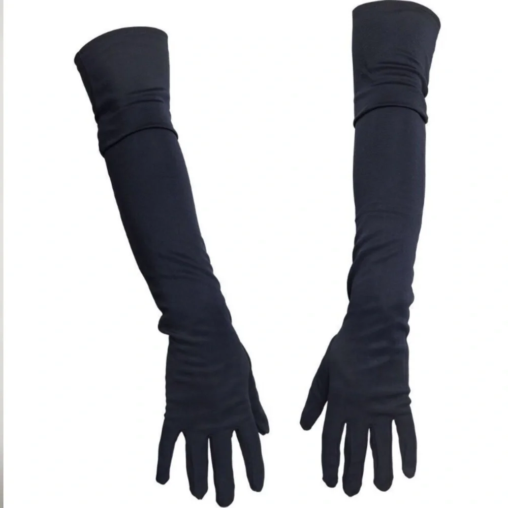 Black long opera gloves new